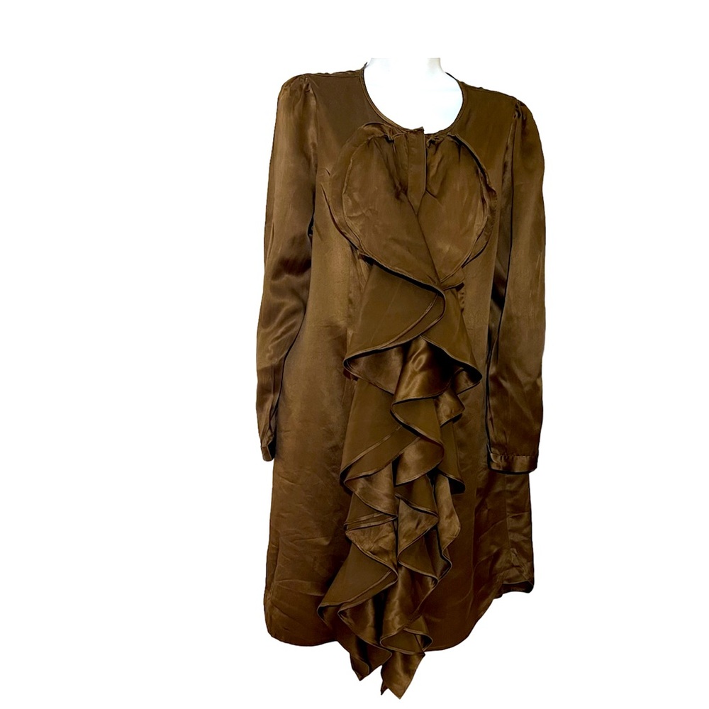 Pink Tartan bronze silk dress size 10